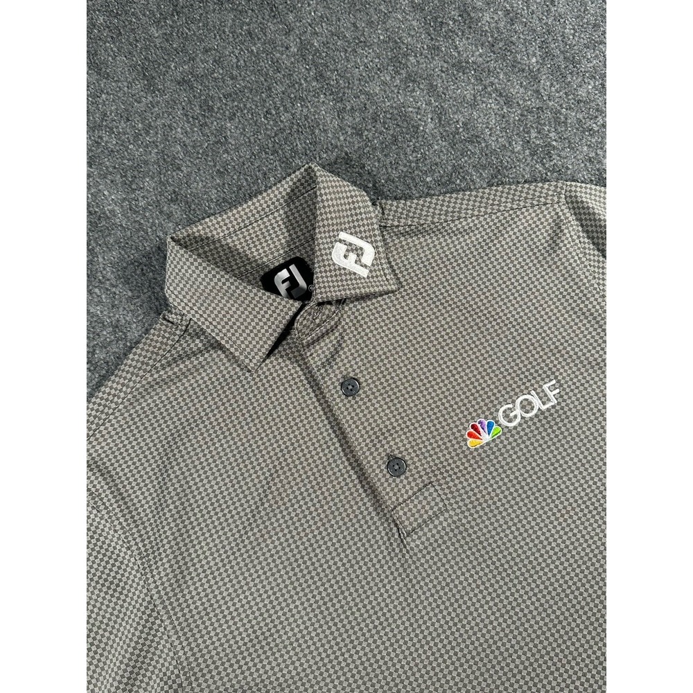 Footjoy Mens S Grey Geometric NBC News Golf Collar FJ